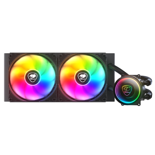 Cougar Poseidon Elite 240 ARGB High Performance Liquid Cooler|VA 120 ARGB Fans x2 + ARGB Pump Head|Wireless Controller|Black