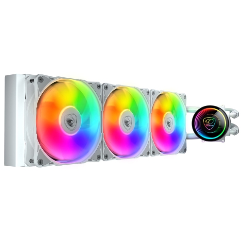 Cougar Poseidon Elite 360 ARGB High Performance Liquid Cooler|VA 120 ARGB Fans x3 + ARGB Pump Head|Wireless Controller |White