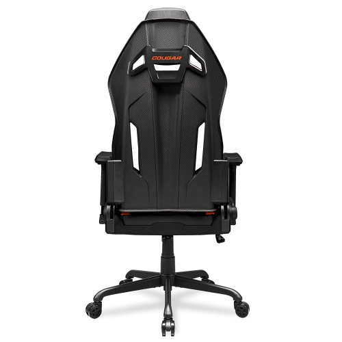 Cougar Hotrod Office Gaming Chair - Ergonomic, High Back Premium Breathable PVC Leather Reclining Backrest Headrest & Lumbar Cushions, Orange/Black