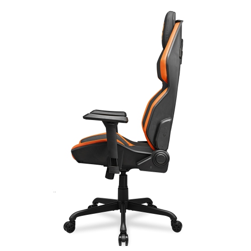 Cougar Hotrod Office Gaming Chair - Ergonomic, High Back Premium Breathable PVC Leather Reclining Backrest Headrest & Lumbar Cushions, Orange/Black