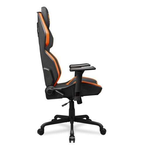Cougar Hotrod Office Gaming Chair - Ergonomic, High Back Premium Breathable PVC Leather Reclining Backrest Headrest & Lumbar Cushions, Orange/Black