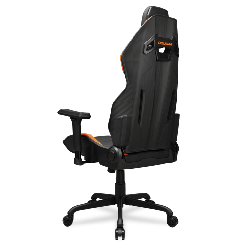 Cougar Hotrod Office Gaming Chair - Ergonomic, High Back Premium Breathable PVC Leather Reclining Backrest Headrest & Lumbar Cushions, Orange/Black
