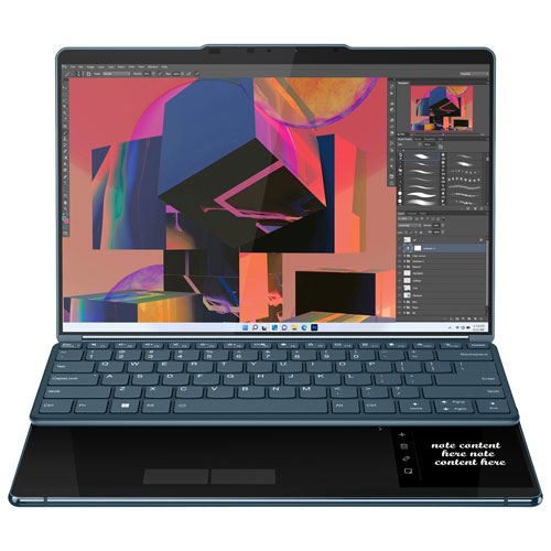 Portable à écran tactile de 13 po Yoga Book 9i de Lenovo - Bleu sarcelle (Evo i7-1355U d'Intel/SSD 1 To/RAM 16 Go/Windows 11)