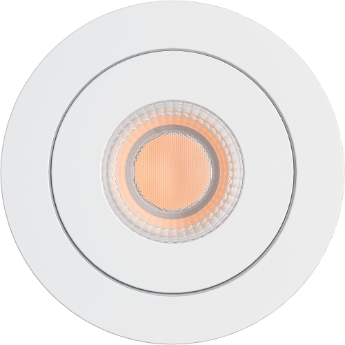 BAZZ 4 Pack Studio 3000K Integrated LED Recessed Light, Gimbal fixture, Matte White, DISK360W4