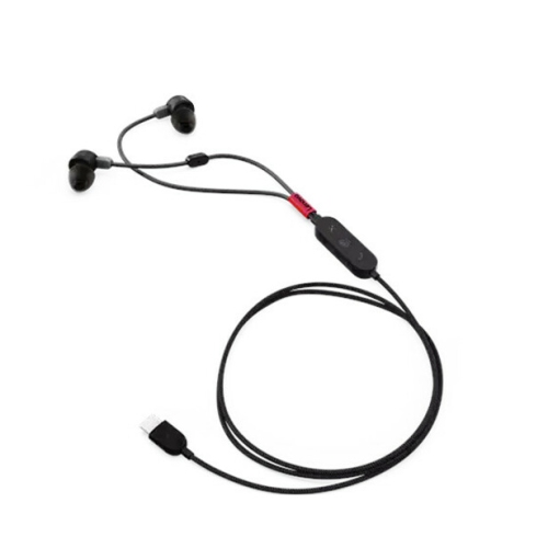 Lenovo In-Ear Active Noise Cancelling Headsets with Mic - Thunder Black