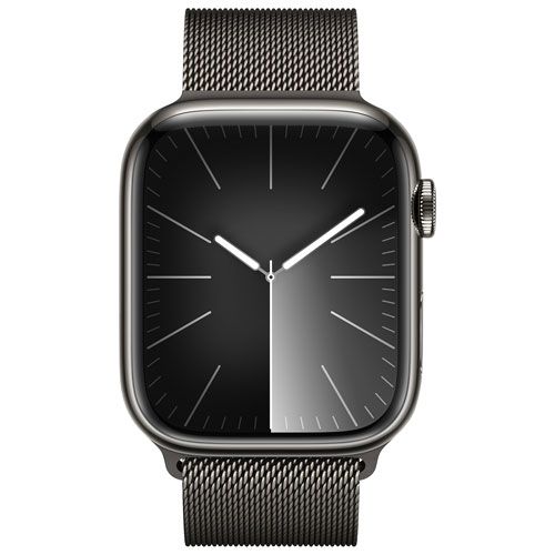 Refurbished - Apple Watch Series 9 (GPS + Cellular) 45mm Graphite Stainless Steel Case with Graphite Milanese Loop