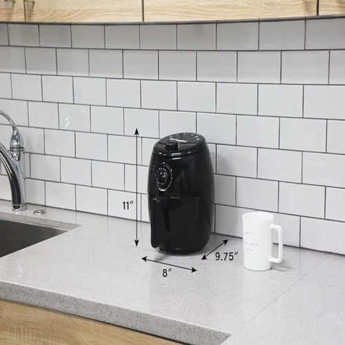 Elite Gourmet EAF-0201 2.1 Quart Electric Hot Air Fryer - Oil-Less Healthy Cooking, Timer & Temperature Controls | Space-Saving, PFOA/PTFE Free, 1000W