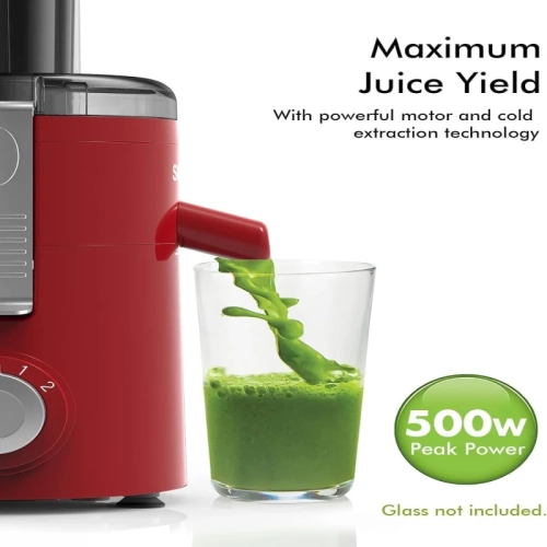 High-Speed Juice Extractor | 2.5" Large Feed Chute | 3-Speed Control | Cold Press Technology | Easy Clean | BPA-Free | Compact Design - Red