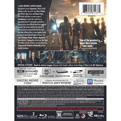Zack Snyder's Justice League (4K Ultra HD + Blu-ray + Digital Copy)