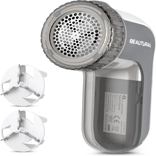 GENER  2-Speed Fabric Shaver & Sweater Defuzzer | 2 Replaceable Stainless Steel Blades | Battery Operated