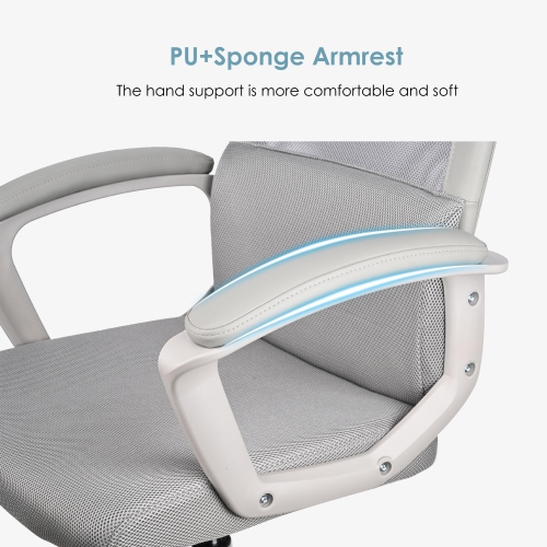 Ergonomic Office Chair with Adjutable Headrest and Lumbar Support, Height Adjustable Task Chair High Back Computer Chair Executive Desk Chair with