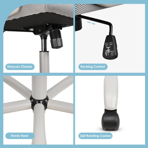 Ergonomic Office Chair with Adjutable Headrest and Lumbar Support, Height Adjustable Task Chair High Back Computer Chair Executive Desk Chair with