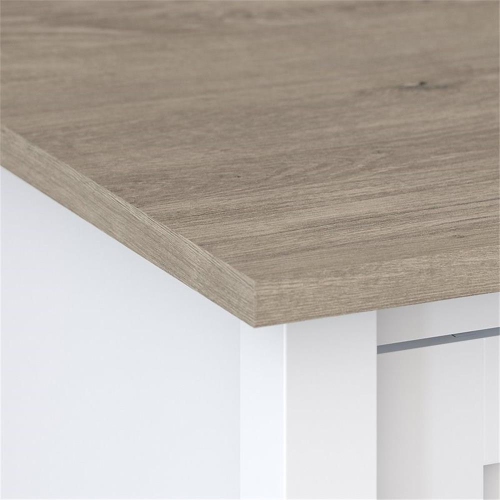 Bush Furniture Mayfield 2 Drawer Lateral File Cabinet in Pure White and Shiplap Gray