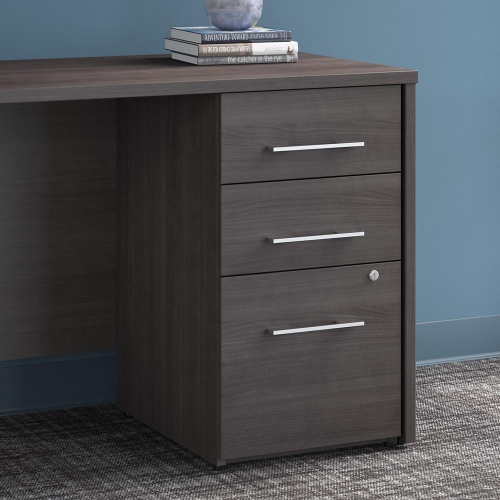 Bush Business Furniture Office 500 16W 3 Drawer File Cabinet - Assembled, Storm Gray