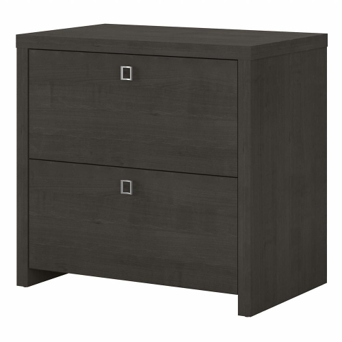 Office by kathy ireland® Echo 2 Drawer Lateral File Cabinet, Charcoal Maple