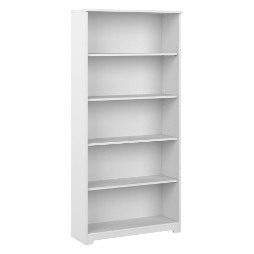 BUSH FURNITURE  Cabot Tall 5 Shelf Bookcase In In White