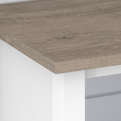 Bush Furniture Mayfield 6 Cube Bookcase, Shiplap Gray/Pure White