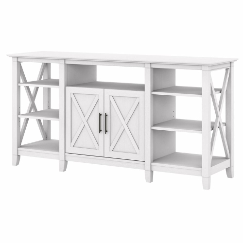 Bush Furniture Key West Tall TV Stand for 65 Inch TV in Pure White Oak