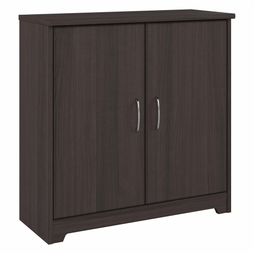 BUSH FURNITURE  Cabot Small Storage Cabinet With Doors, Heather In Gray