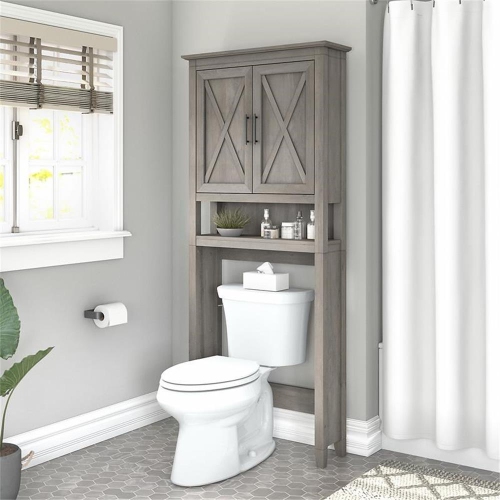 Key West Over The Toilet Storage Cabinet in Driftwood Gray - Engineered Wood