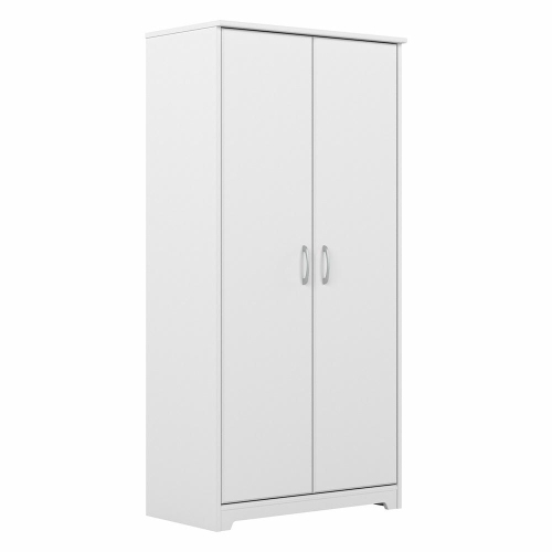 BUSH FURNITURE  Cabot Tall Storage Cabinet With Doors In White