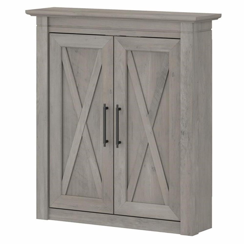 Key West Bathroom Wall Cabinet with Doors in Driftwood Gray - Engineered Wood