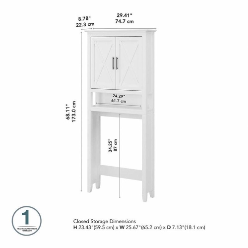 Key West Over The Toilet Storage Cabinet in White Ash - Engineered Wood