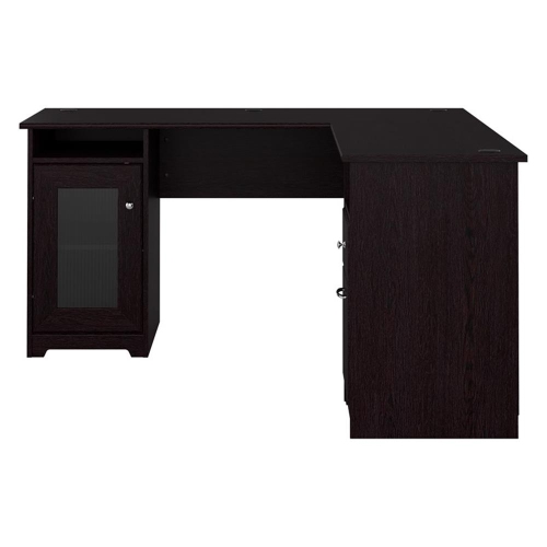 Cabot 60W L Shaped Computer Desk with Storage in Espresso Oak - Engineered Wood