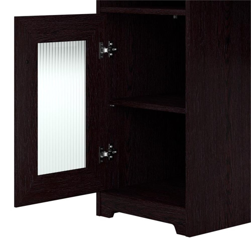 Cabot 60W L Shaped Computer Desk with Storage in Espresso Oak - Engineered Wood