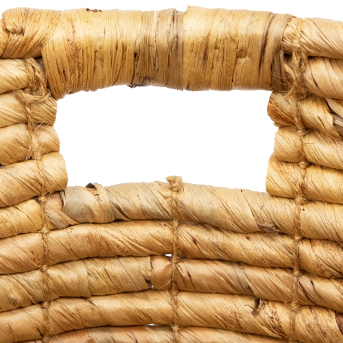 Set of 3 Bisque Woven Round Water Hyacinth Storage Baskets 13.75"