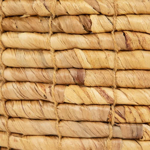 Set of 3 Bisque Woven Round Water Hyacinth Storage Baskets 13.75"