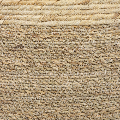 Set of 3 Twisted Weave and Zig Zag Sewn Seagrass Storage Baskets 16.5"