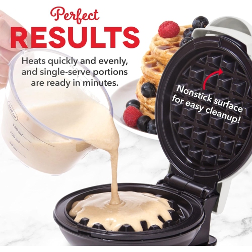 Dash Mini Maker: The Mini Waffle Maker Machine for Individual Waffles, Paninis, Hash browns, & other on the go Breakfast, Lunch, or Snacks - Silver