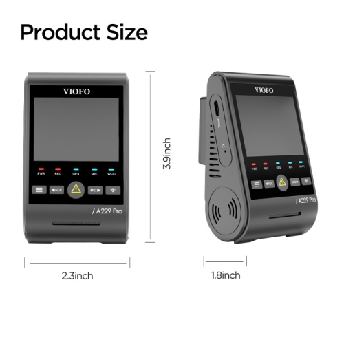 VIOFO A229 PRO 1CH 4K Front Dashcam with WiFi, GPS, and Sony STARVIS 2