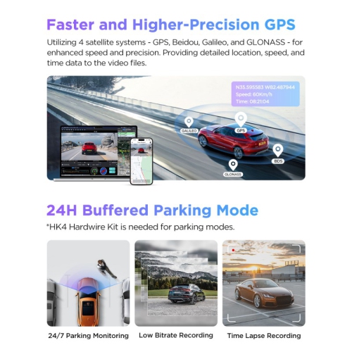 VIOFO A229 PRO 1CH 4K Front Dashcam with WiFi, GPS, and Sony STARVIS 2