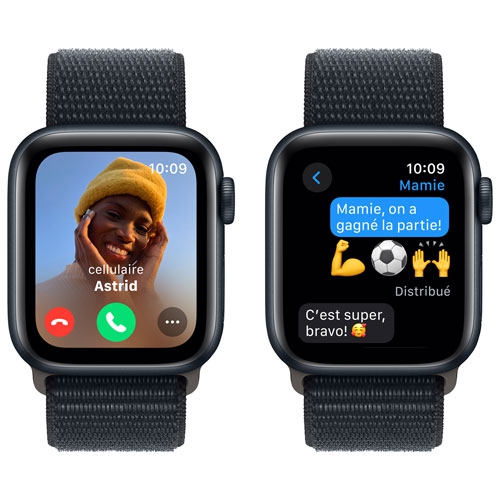 Refurbished - Apple Watch SE (GPS) 40mm Midnight Aluminum Case with Midnight Sport Loop