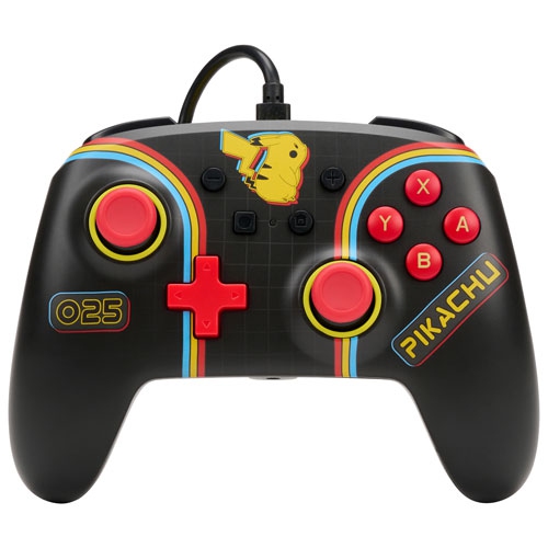 Refurbished PowerA Enhanced Wired Controller for Nintendo Switch - Pikachu Arcade (1522782-01)