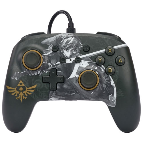 Manette avec fil optimisée Zelda de PowerA pour Nintendo Switch - remis à neuf