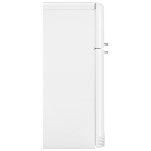 Réfrigérateur à congélateur supérieur 19,2 pi³ 32 po à distributeur de glaçons rétro de Smeg - Blanc