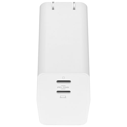 Insignia Dual Port 70W USB-C Wall Charger - White