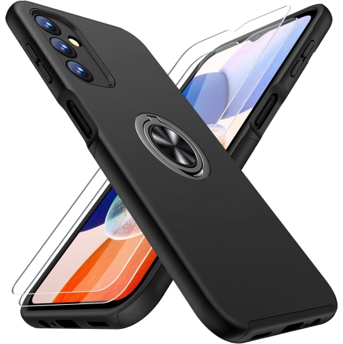 Shockproof 360 Magnetic Protective Case With Ring Holder, Kick Stand - Samsung Galaxy S24 FE - Black