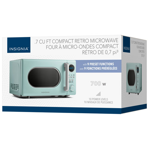 Micro-ondes compact rétro de 0,7 pi³ d'Insignia - Menthe - Exclusivité de Best Buy