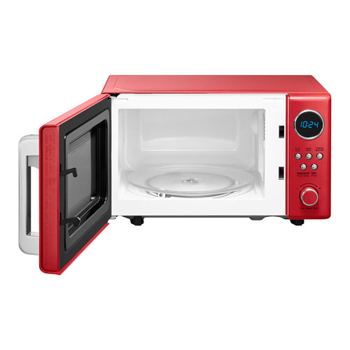 Micro-ondes compact rétro de 0,7 pi³ d'Insignia - Rouge - Exclusivité de Best Buy