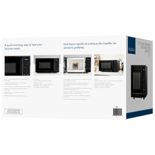 Insignia 0.7 Cu. Ft. Compact Microwave (NS-MW7BK5-C) - Black - Only at Best Buy