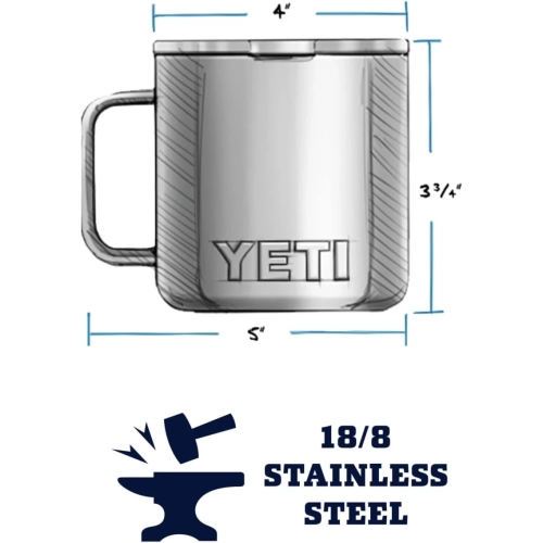 YETI Rambler 14 oz Mug | Vacuum Insulated Stainless Steel with MagSlider Lid - Navy