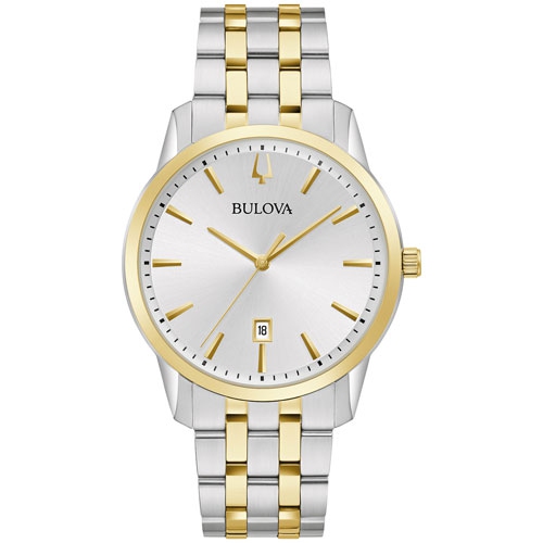 BULOVA WATCH  Bulova Mens Sutton Quartz Watch 40MM Two-Tone Stainless Steel Case And Bracelet With Silver-White Dial (98B385) In Multicolor