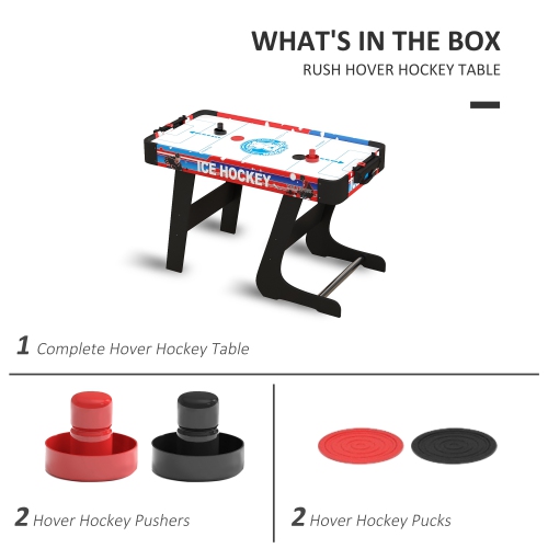 Soozier 40" Air Hockey Table for Youth and Adults, Folding Air Hockey Arcade Table with 2 Pucks, 2 Pushers, Scoreboard for Family Game Room, Living