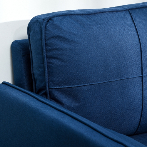 HOMCOM 56" Loveseat Sofa with Back Cushions and Pillows, Modern Love Seats Furniture, Upholstered 2 Seater Couch with Solid Wood Frame and Steel Legs