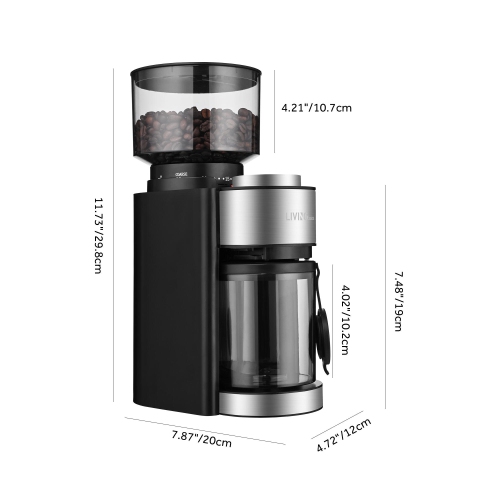 12-Cup Electric Coffee Grinder with 25 Precise Grind Setting, Adjustable Automatic Electric Grinders Conical Burr Mill Grinder