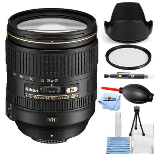 Nikon AF-S NIKKOR 24-120mm f/4G ED VR Lens UV Bundle - New in White Box